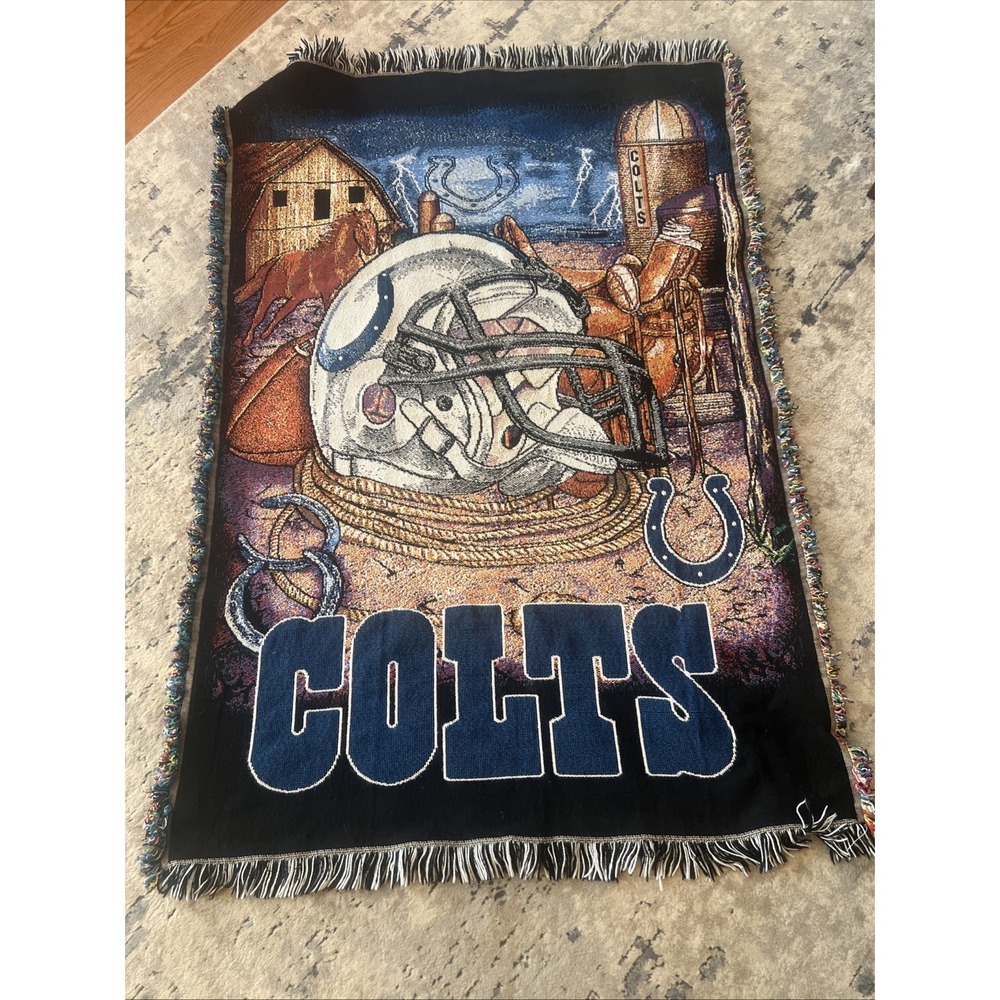Indianapolis Colts Woven Tapestry Throw Home Field Advantage NFL Football